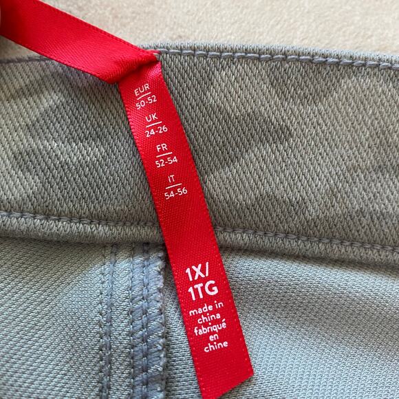 Spanx Camo Jean-ish Ankle Leggings Style 20018R Size 1X EUC Slimming Faux Pocket - Picture 5 of 10